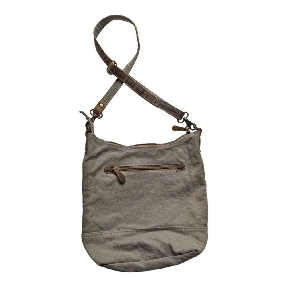MYRA Blue Chip Recycled Military Tent Shoulder Bag - Picture 4 of 15